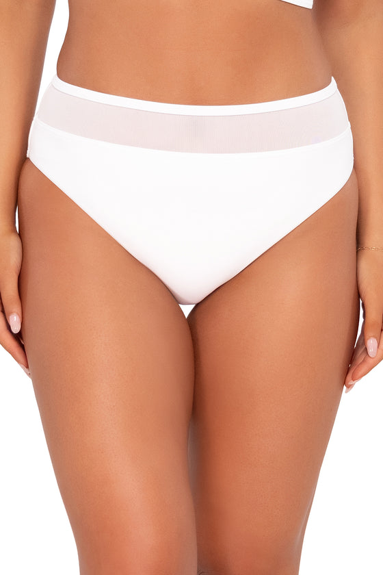 Sunsets White Lily Annie High Waist Bikini Bottom