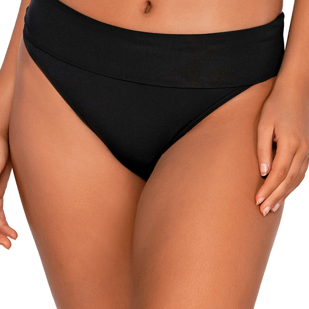 Sunsets Black Hannah High Waist Bikini Bottom