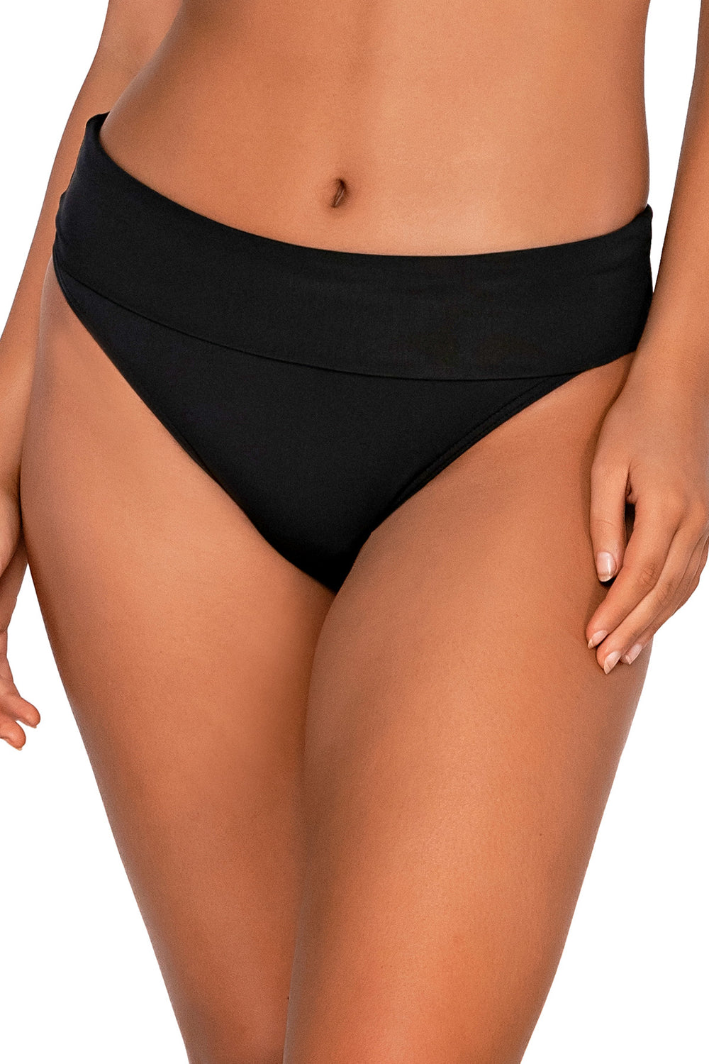 Sunsets Black Hannah High Waist Bikini Bottom