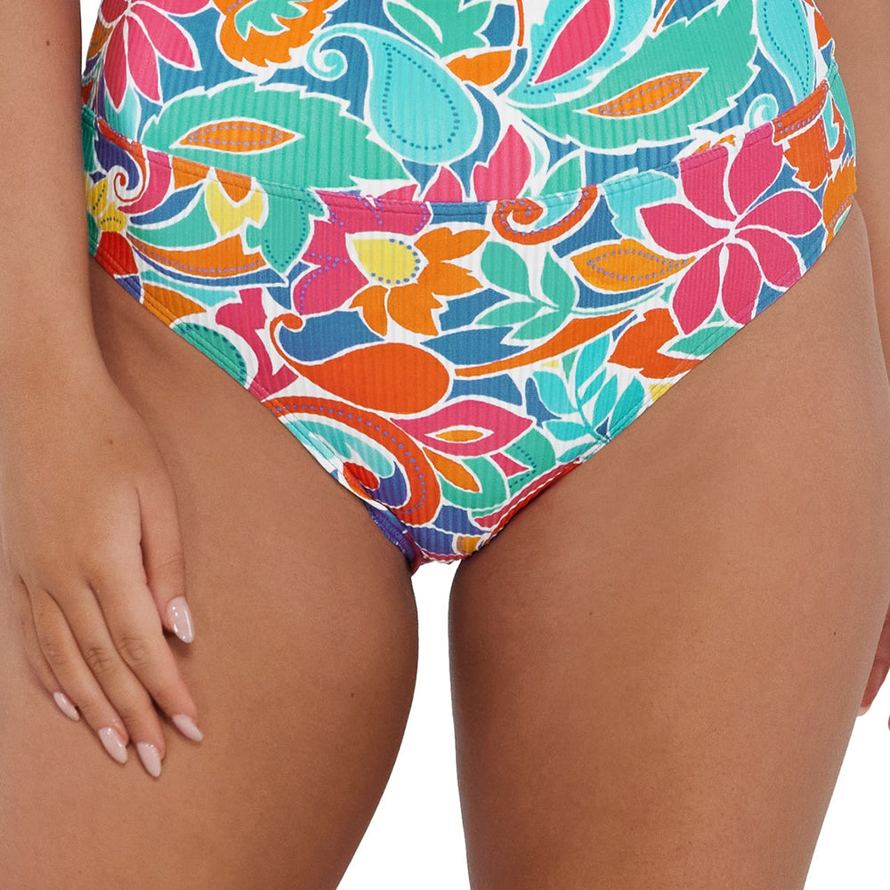 Sunsets Festive Floral Sandbar Rib Hannah High Waist Bottom