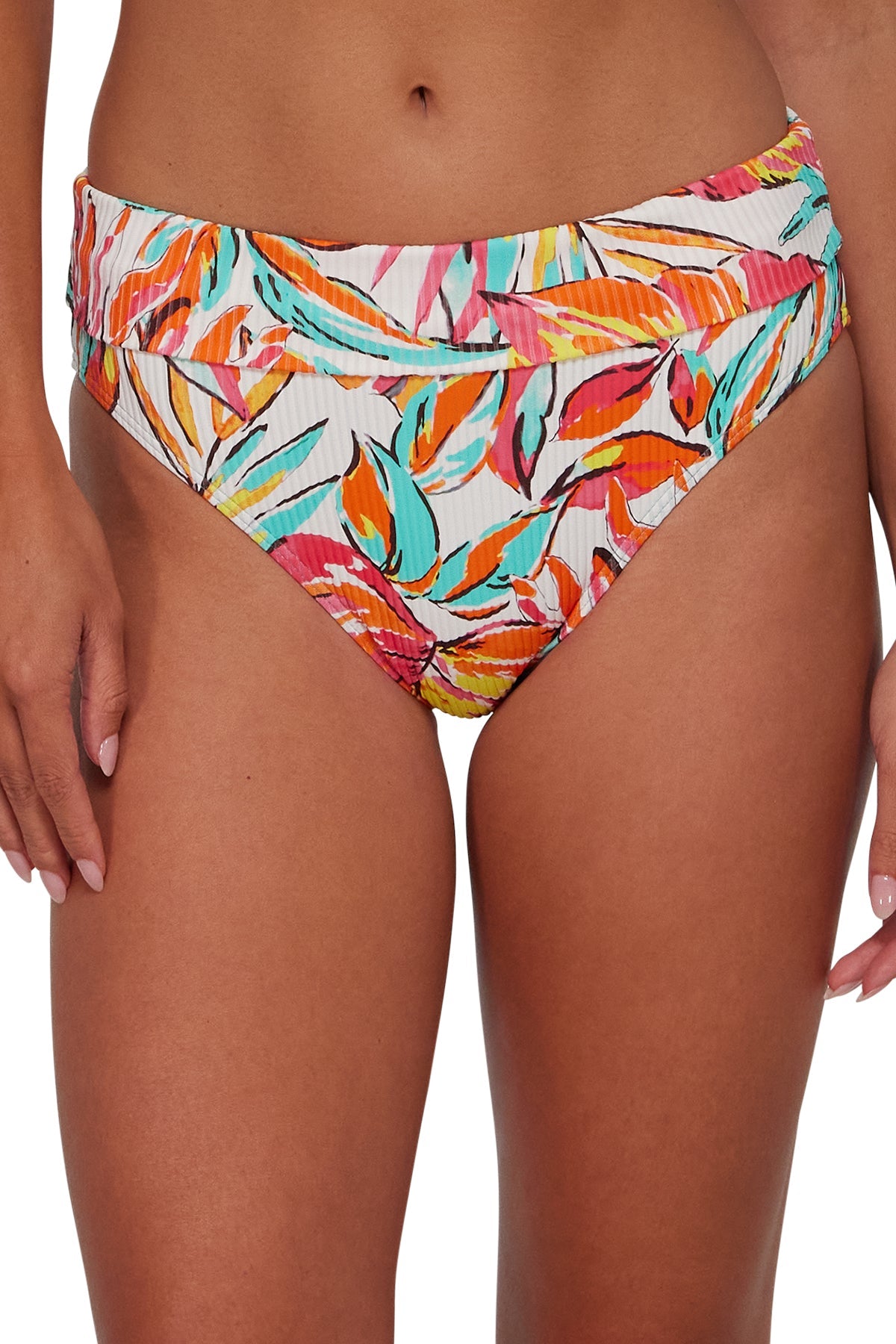 Sunsets Palms Serenade Sandbar Rib Hannah High Waist Bottom
