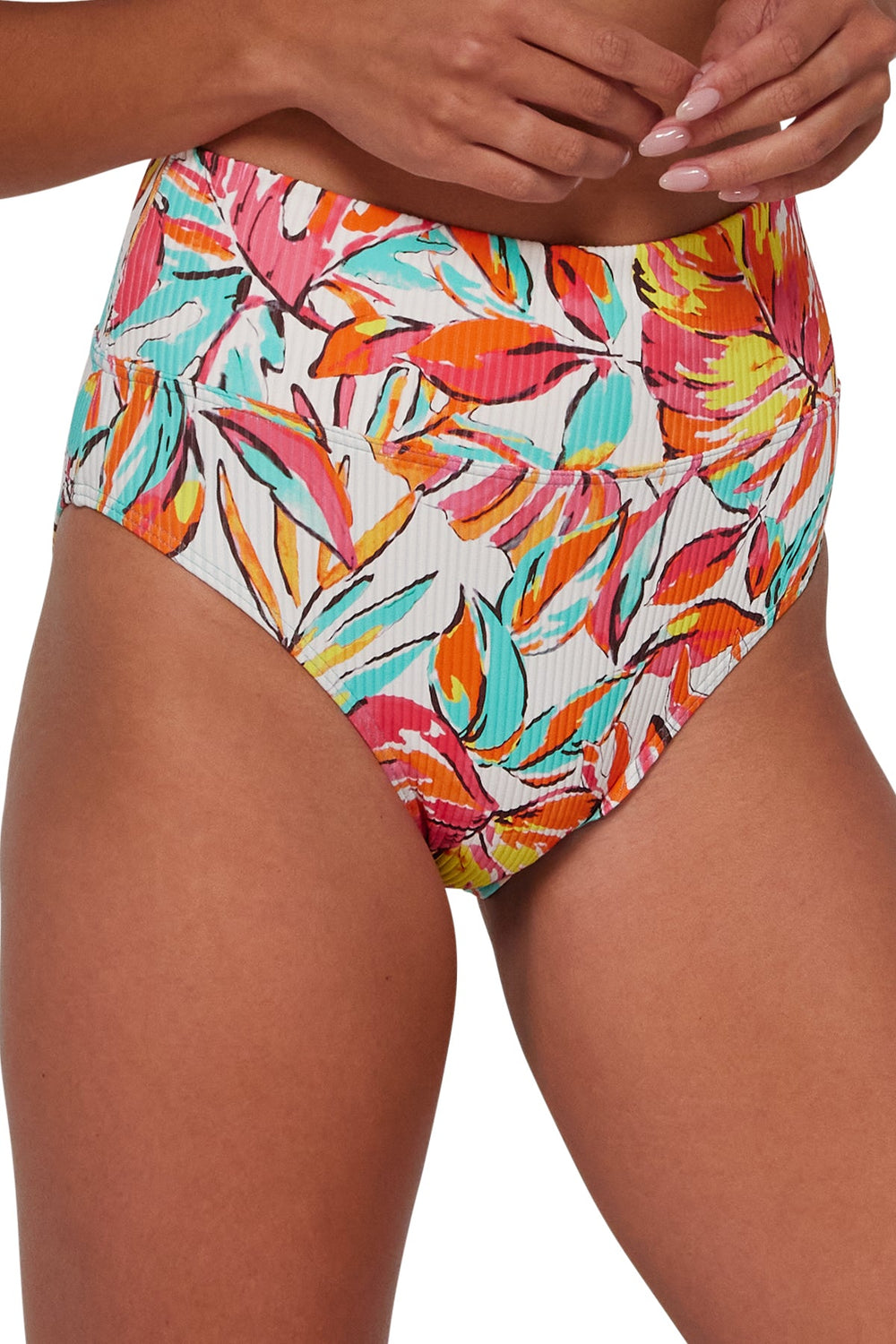 Sunsets Palms Serenade Sandbar Rib Hannah High Waist Bottom
