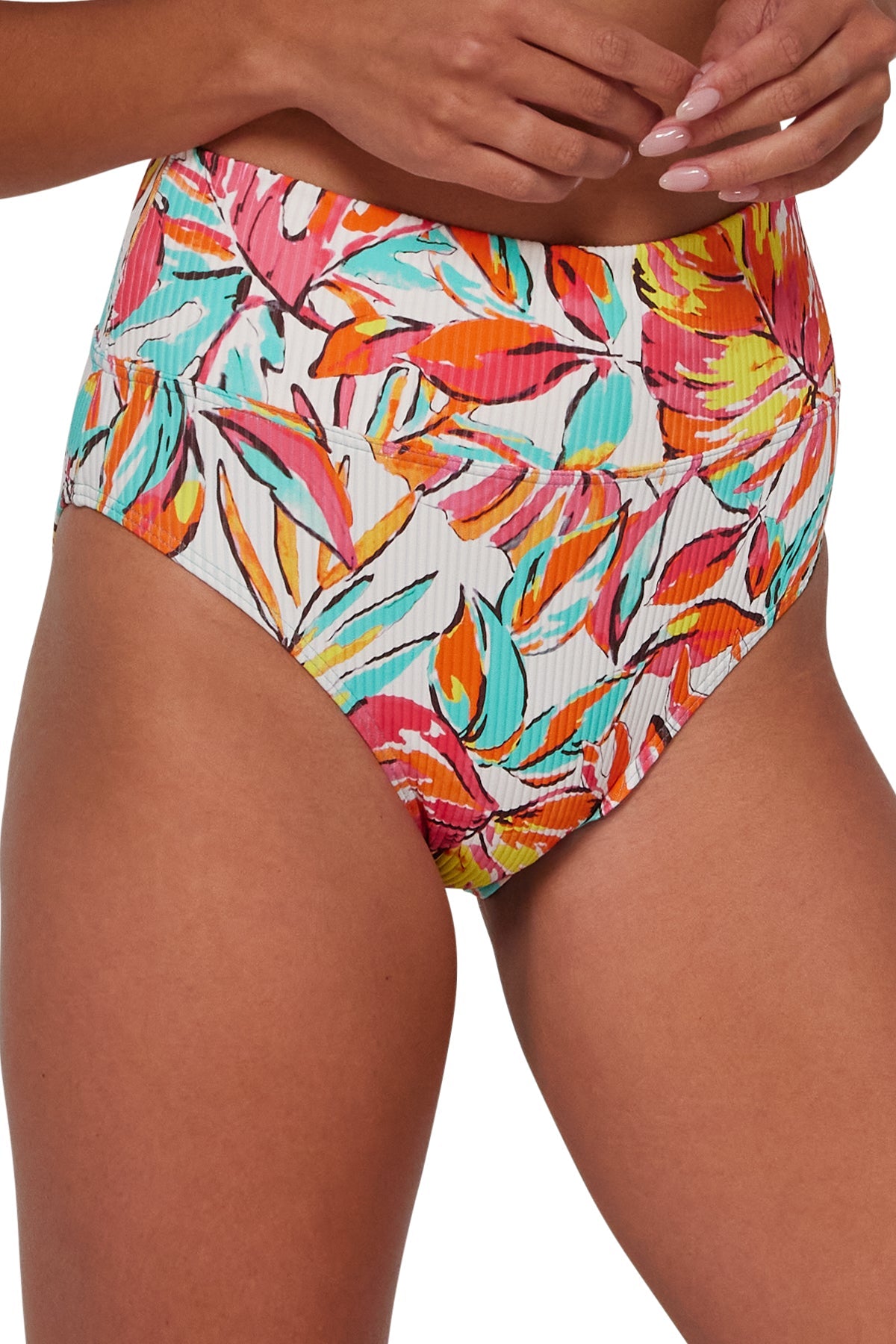 Sunsets Palms Serenade Sandbar Rib Hannah High Waist Bottom