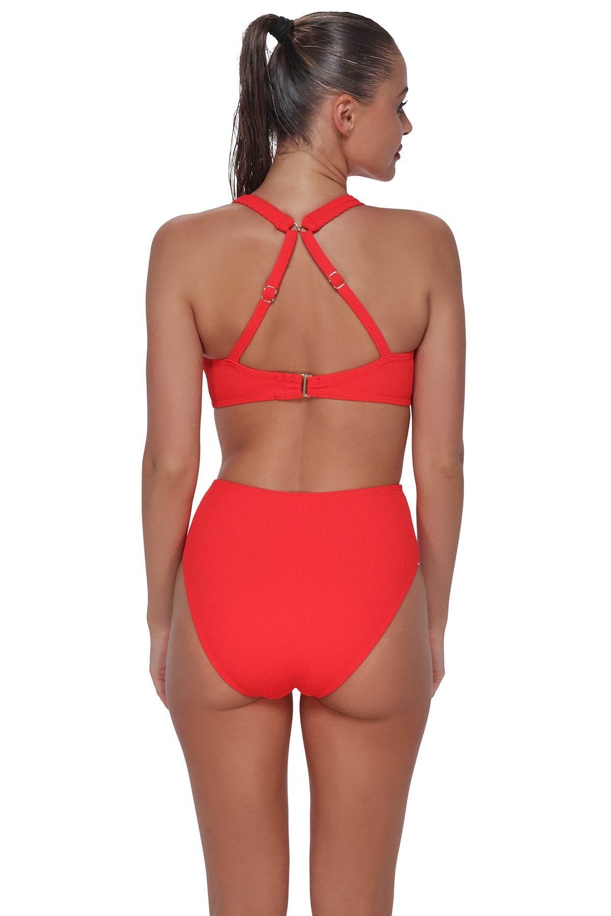 Pacifica Red Hot Rib Astrid High Waist Bottom