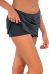 Sunsets Slate Seagrass Texture Sporty Swim Skirt