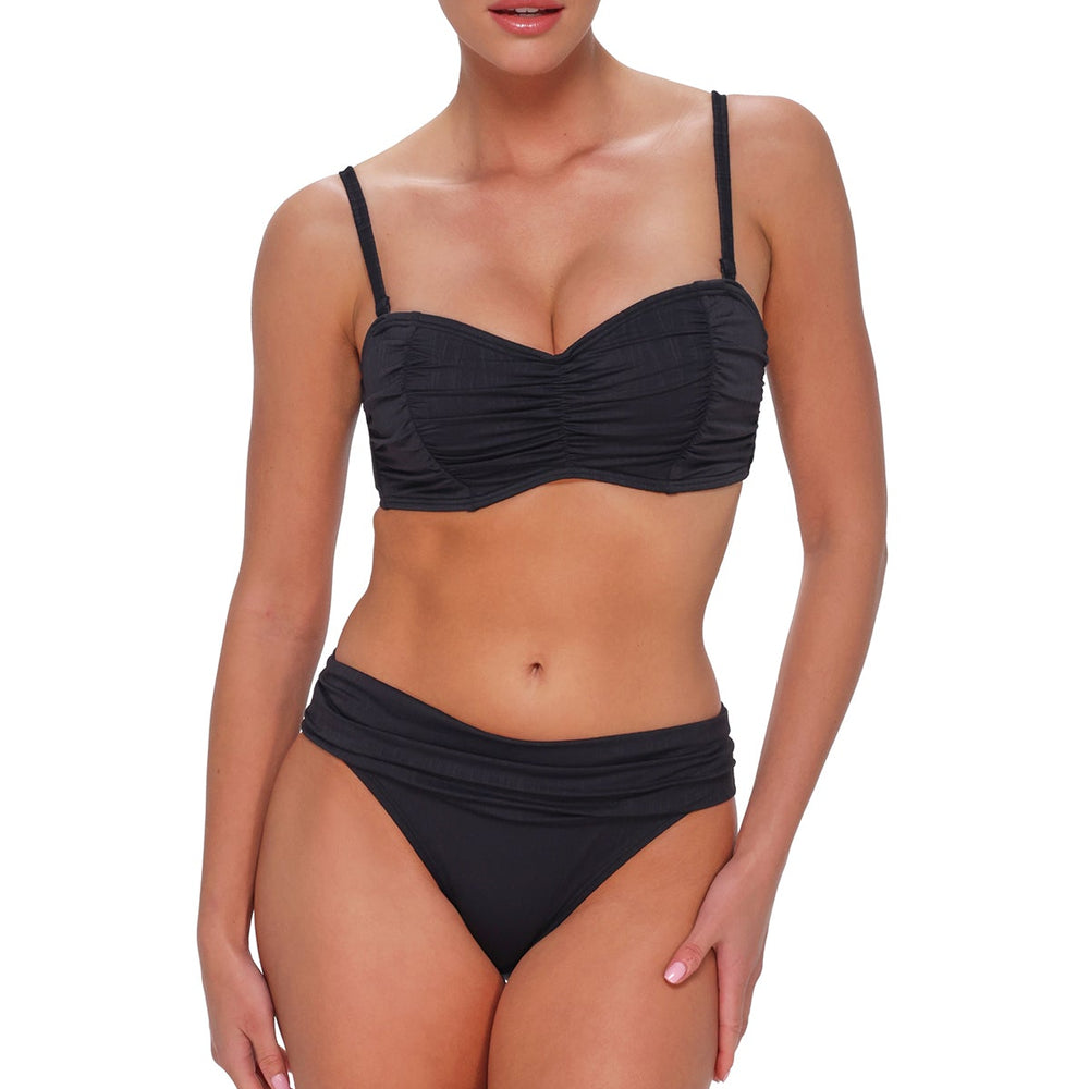 Sunsets Black Seagrass Texture Loretta Bandeau Top