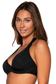  Sunsets Black Muse Halter Bikini Top Cup Sizes E to H