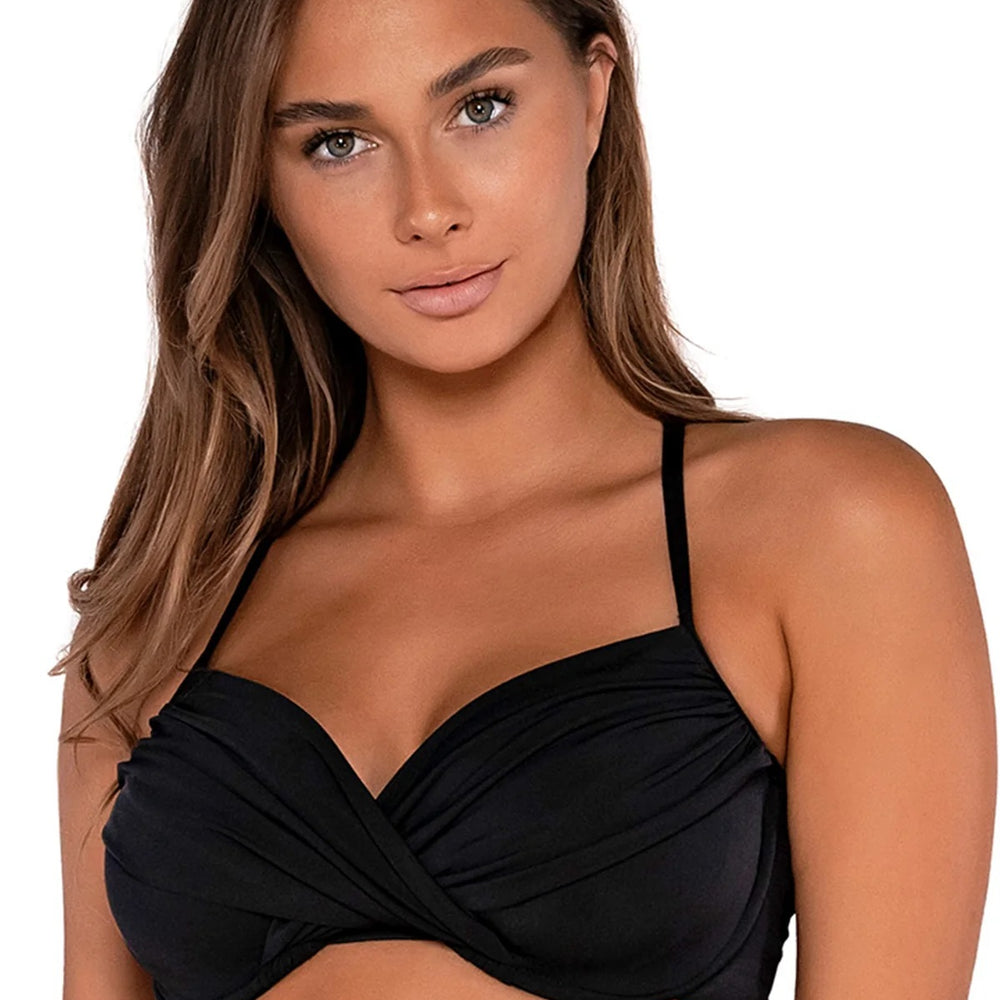 Sunsets Black Crossroads Underwire Bikini Top Cup Sizes C to DD