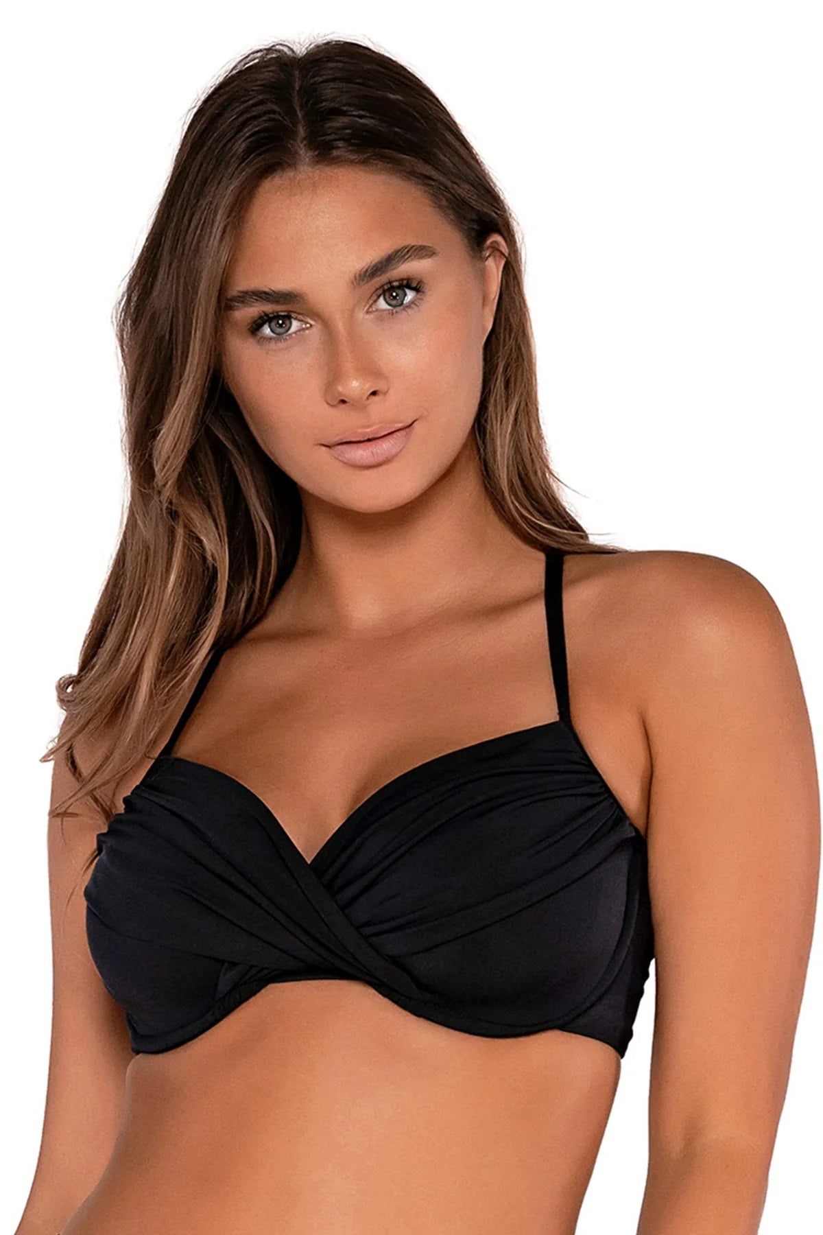 Sunsets Black Crossroads Underwire Bikini Top Cup Sizes C to DD