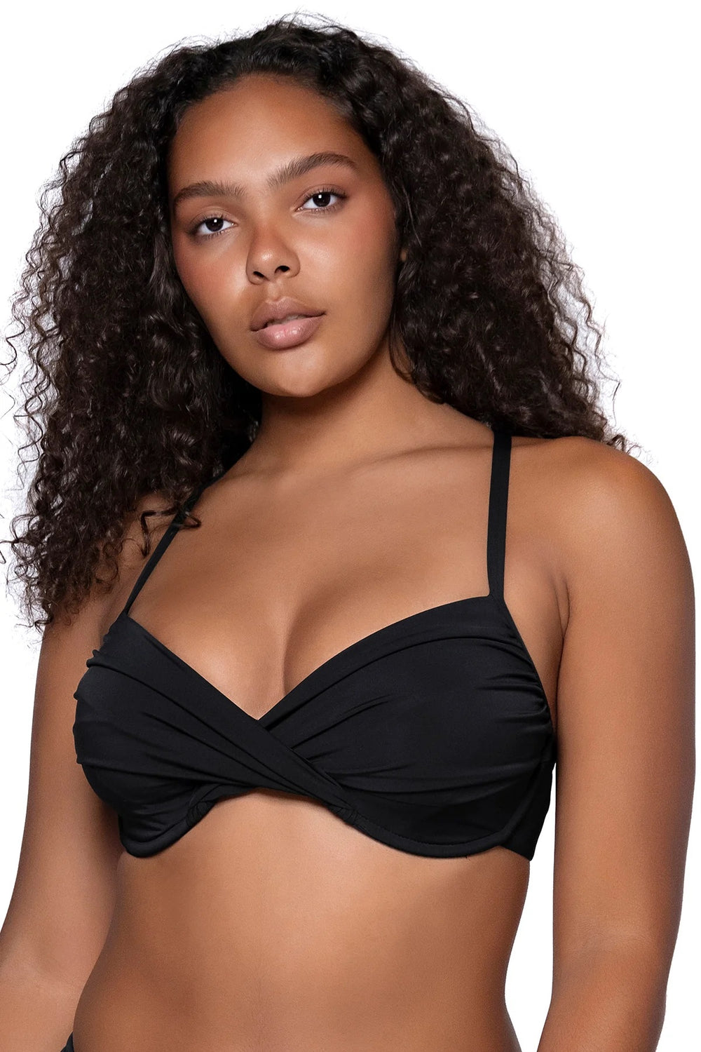 Sunsets Black Crossroads Underwire Bikini Top Cup Sizes E to H