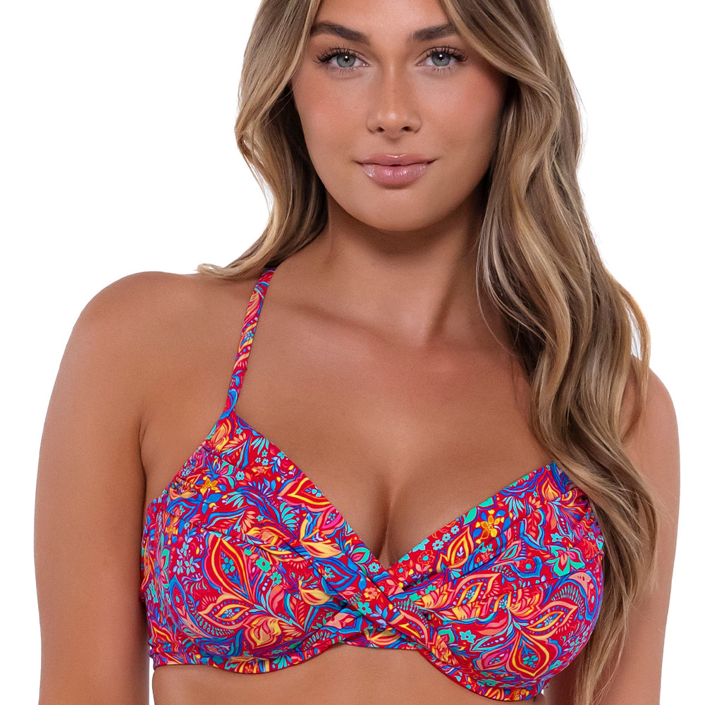 Sunsets Rue Paisley Crossroads Underwire Bikini Top Cup Sizes C to DD