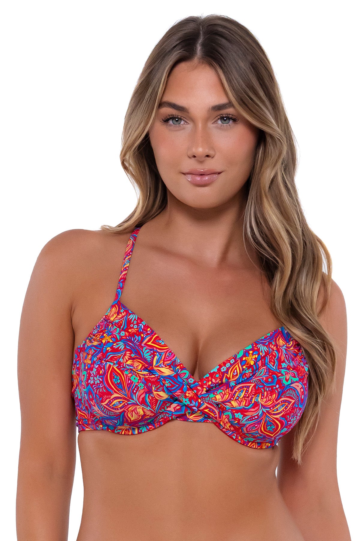 Sunsets Rue Paisley Crossroads Underwire Bikini Top Cup Sizes C to DD