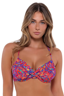  Sunsets Rue Paisley Crossroads Underwire Bikini Top Cup Sizes E to H