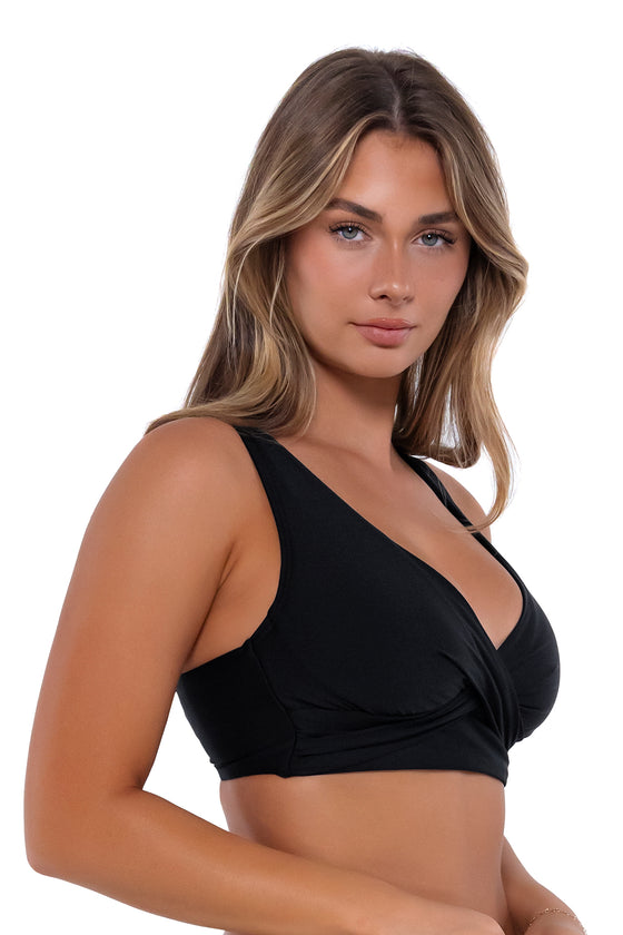 Sunsets Black Elsie Bikini Top Cup Sizes C to DD