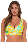 Sunsets Golden Tropics Sandbar Rib Elsie Bikini Top Cup Sizes E to H