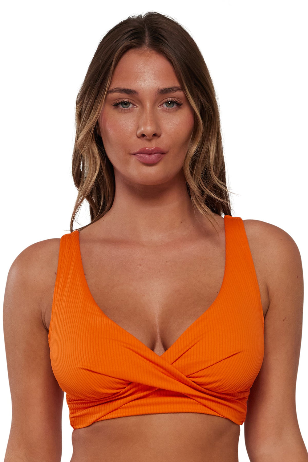 Sunsets Kumquat Sandbar Rib Elsie Top