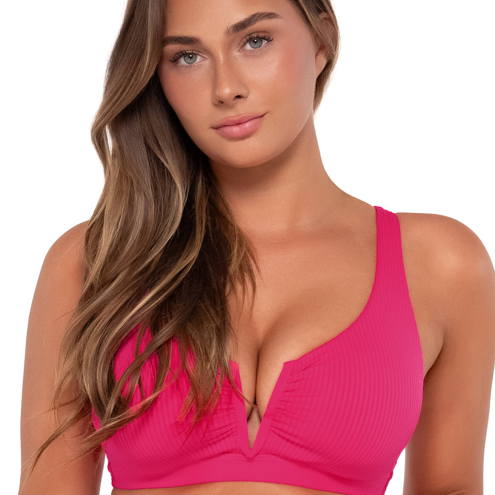 Sunsets Begonia Sandbar Rib Vienna V-Wire Bikini Top Cup Sizes C to DD