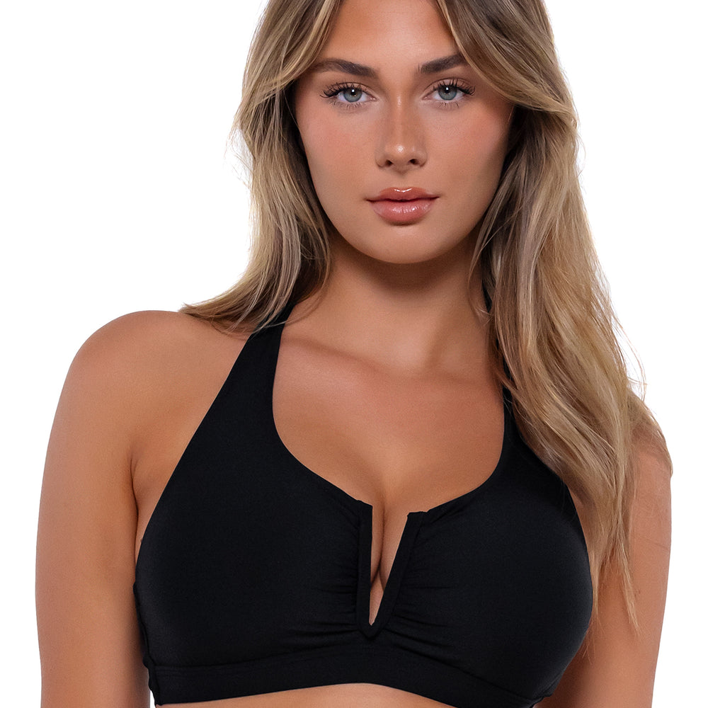 Sunsets Black Vienna V-Wire Bikini Top Cup Sizes C to DD