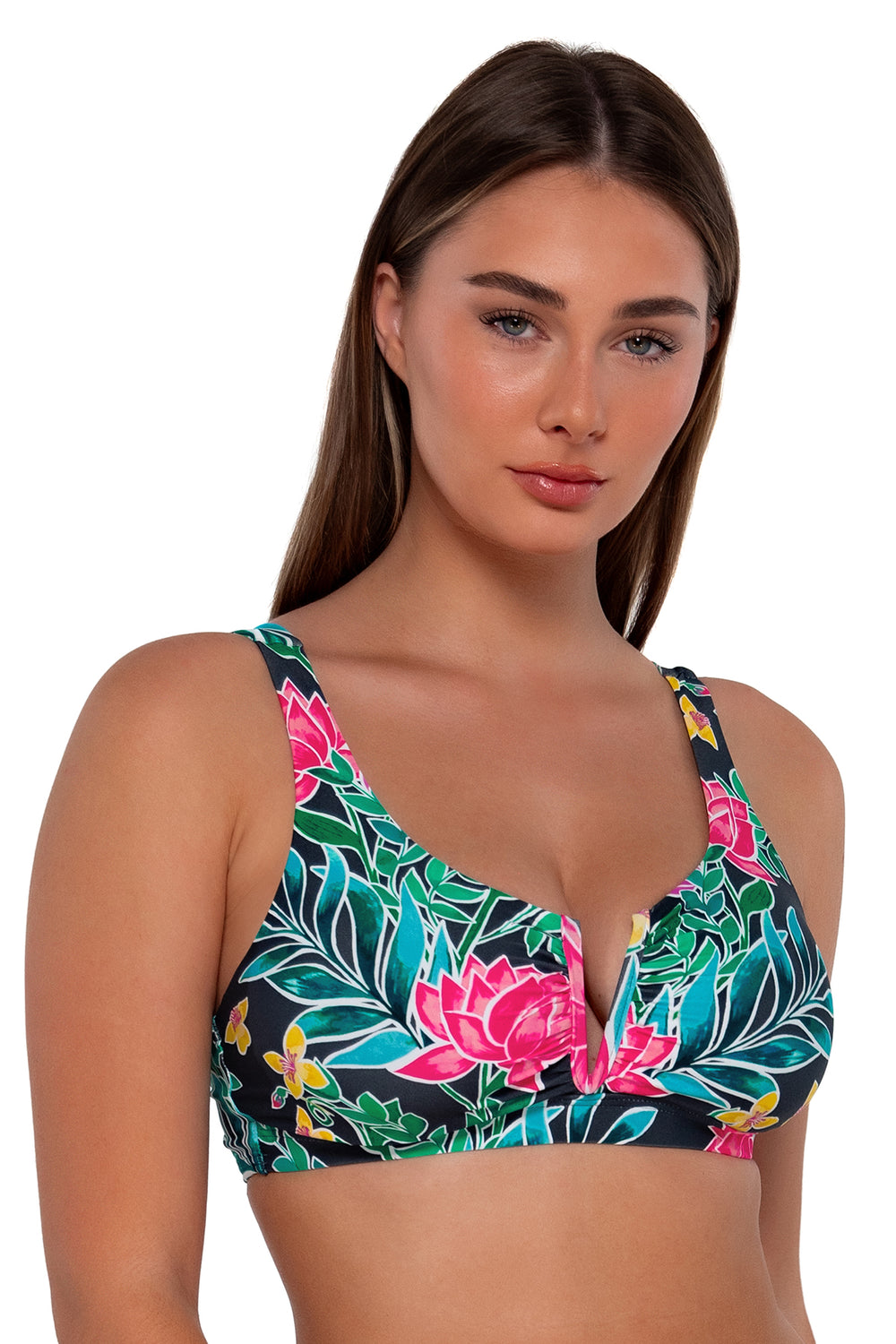 Sunsets Twilight Blooms Vienna V-Wire Bikini Top Cup Sizes C to DD