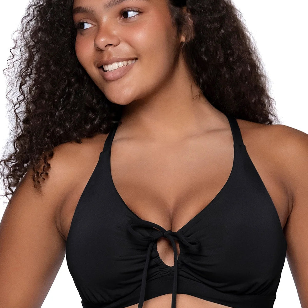 Sunsets Black Kauai Keyhole Bikini Top Cup Sizes E to H