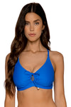Sunsets Electric Blue Kauai Keyhole Bikini Top Cup Sizes E to H