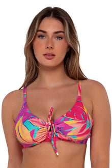  Sunsets Oasis Sandbar Rib Kauai Keyhole Bikini Top Cup Sizes C to DD