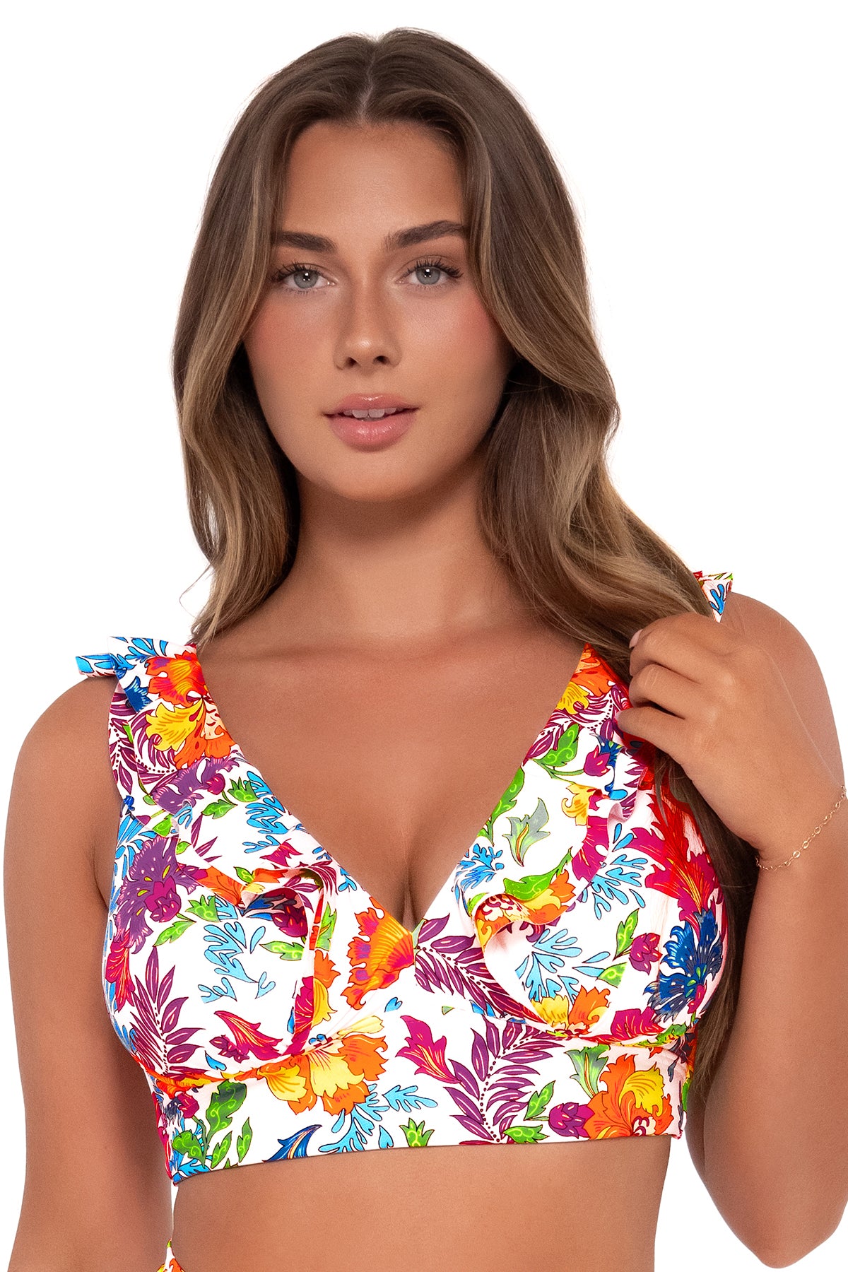 Sunsets Camilla Flora Willa Wireless Bikini Top Cup Sizes E to H