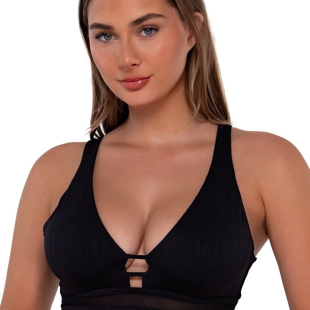 
                      
                        Sunsets Black Seagrass Texture Danica Bikini Top Cup Sizes E to H
                      
                    