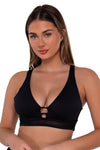 Sunsets Black Seagrass Texture Danica Bikini Top Cup Sizes E to H