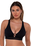 Sunsets Black Seagrass Texture Danica Bikini Top Cup Sizes E to H