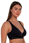 Sunsets Black Seagrass Texture Danica Bikini Top Cup Sizes E to H