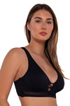 Sunsets Black Seagrass Texture Danica Bikini Top Cup Sizes E to H