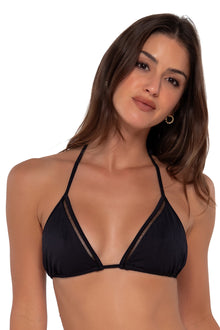  Sunsets Black Seagrass Texture Laney Triangle Cup Sizes Bikini Top