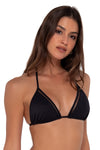 Sunsets Black Seagrass Texture Laney Triangle Cup Sizes Bikini Top