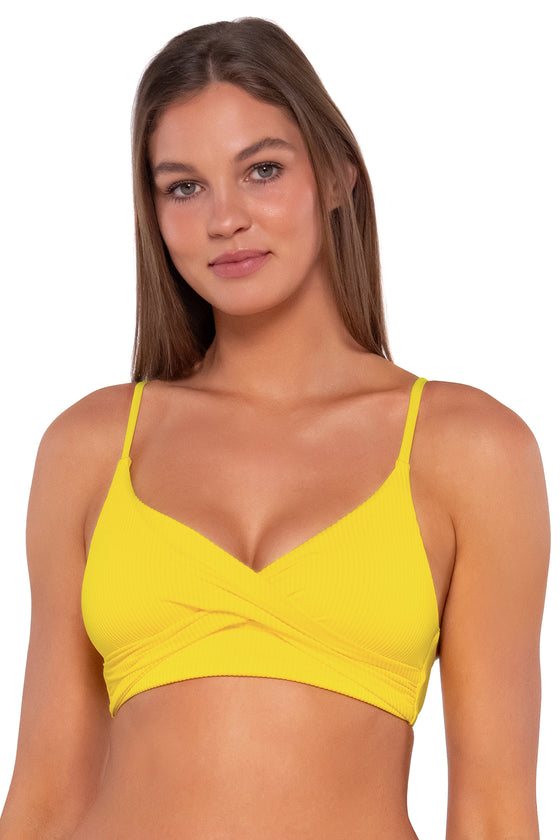 Sunsets Lemon Zest Sandbar Rib Lyla Bralette Bikini Top