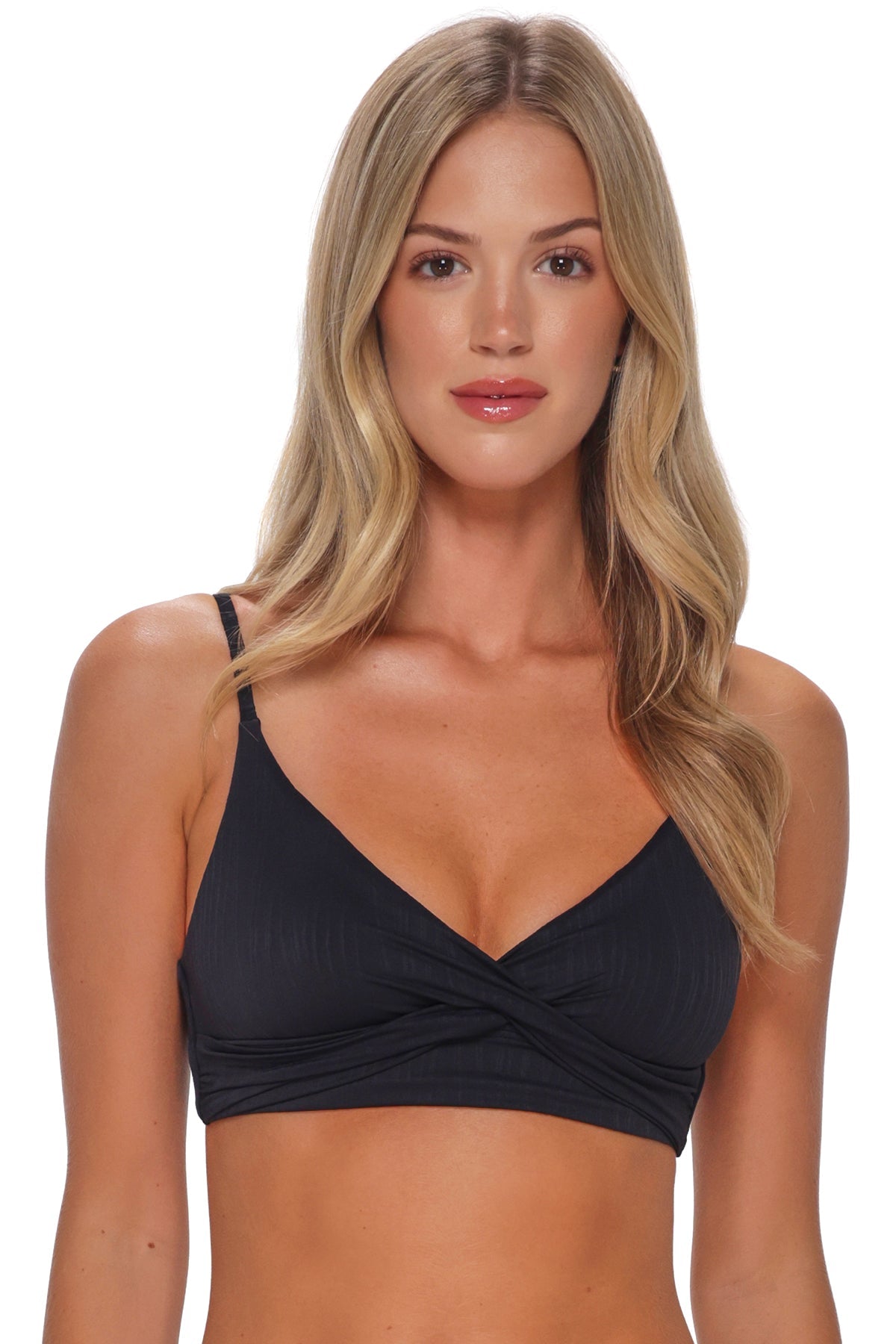 Sunsets Black Seagrass Texture Lyla Bralette Top