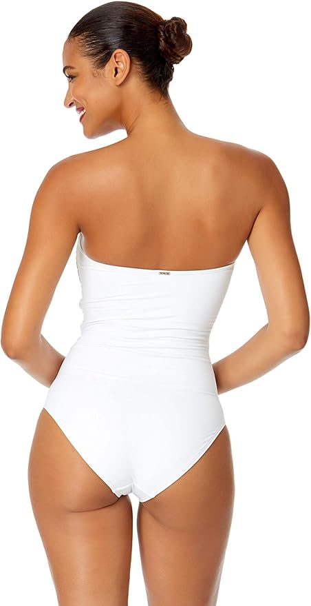 Anne Cole Live in Color Twist Front Shirred One-Piece White Swimsuit