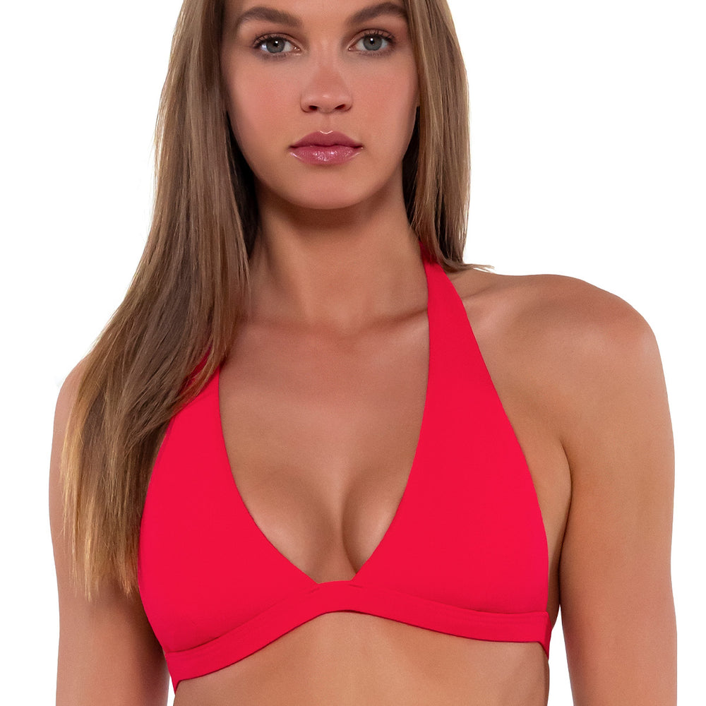 Sunsets Geranium Faith Halter Cup Sizes Bikini Top