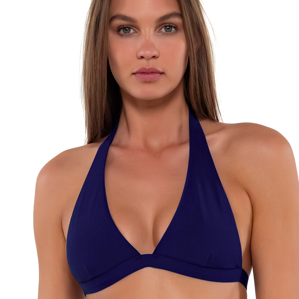 Sunsets Indigo Faith Halter Cup Sizes Bikini Top