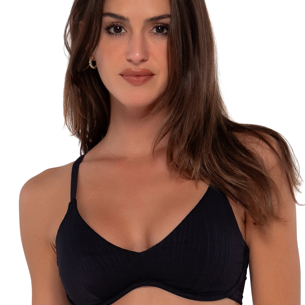 
                      
                        Sunsets Black Seagrass Texture Brooke U-Wire Cup Sizes Bikini Top
                      
                    