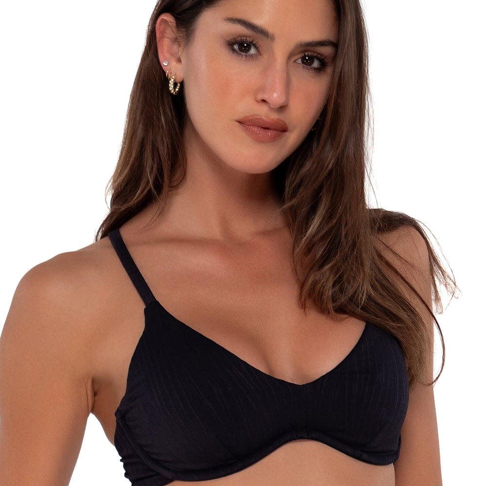 
                      
                        Sunsets Black Seagrass Texture Brooke U-Wire Cup Sizes Bikini Top
                      
                    