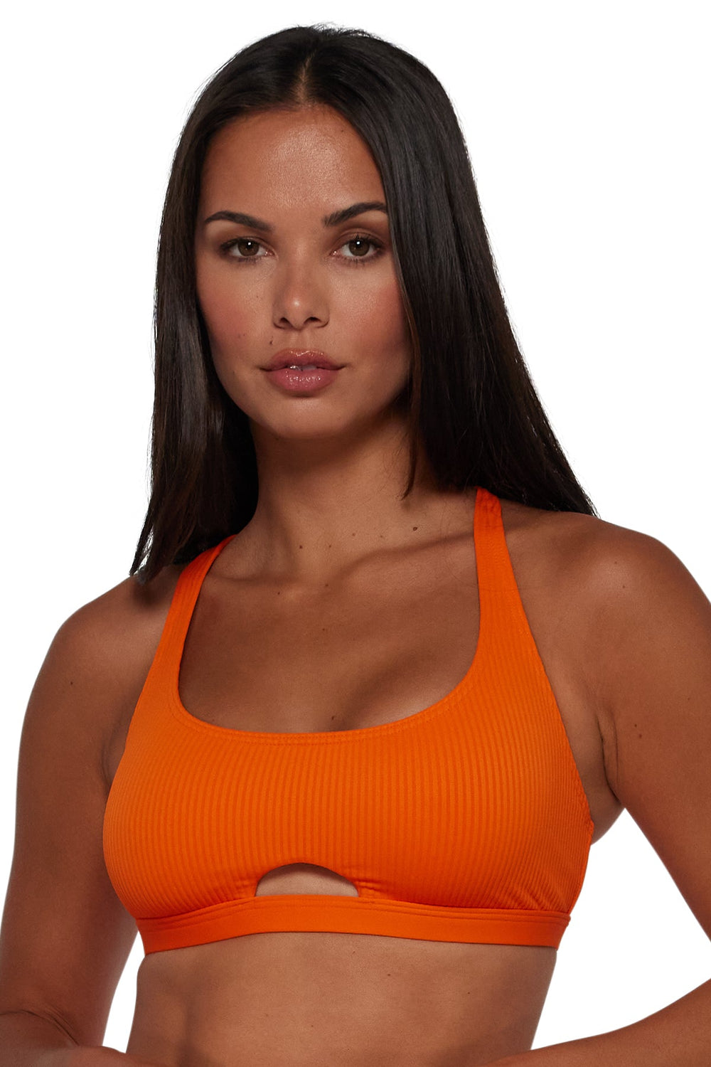 Sunsets Kumquat Sandbar Rib Brandi Bralette Top