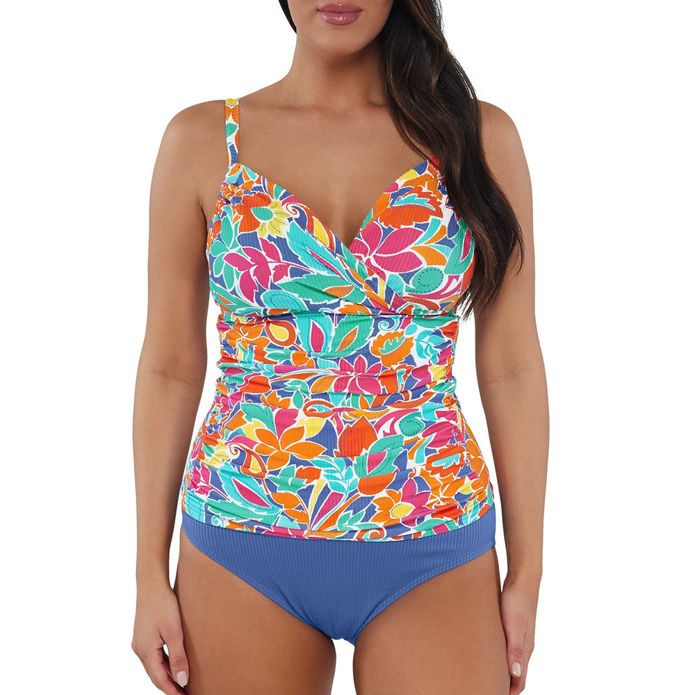
                      
                        Sunsets Festive Floral Sandbar Rib Serena Tankini Top
                      
                    