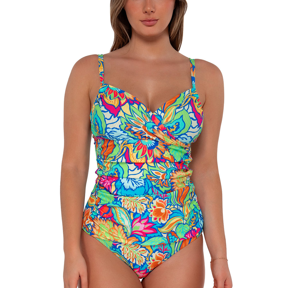 Sunsets Fiji Sandbar Rib Serena Tankini Top Cup Sizes E to H