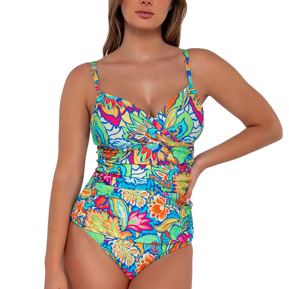 
                      
                        Sunsets Fiji Sandbar Rib Serena Tankini Top Cup Sizes E to H
                      
                    