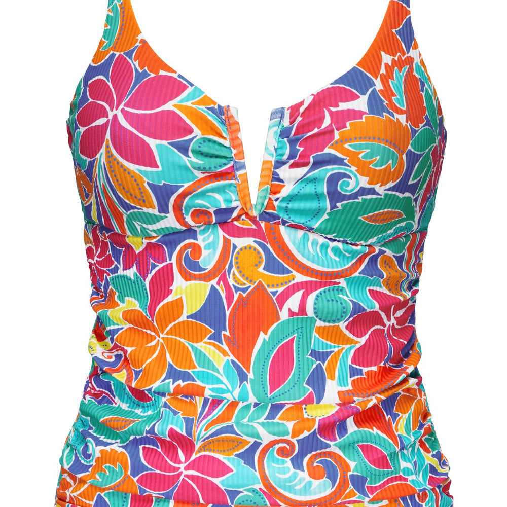 
                      
                        Sunsets Festive Floral Sandbar Rib Zuri V-Wire Tankini Top
                      
                    