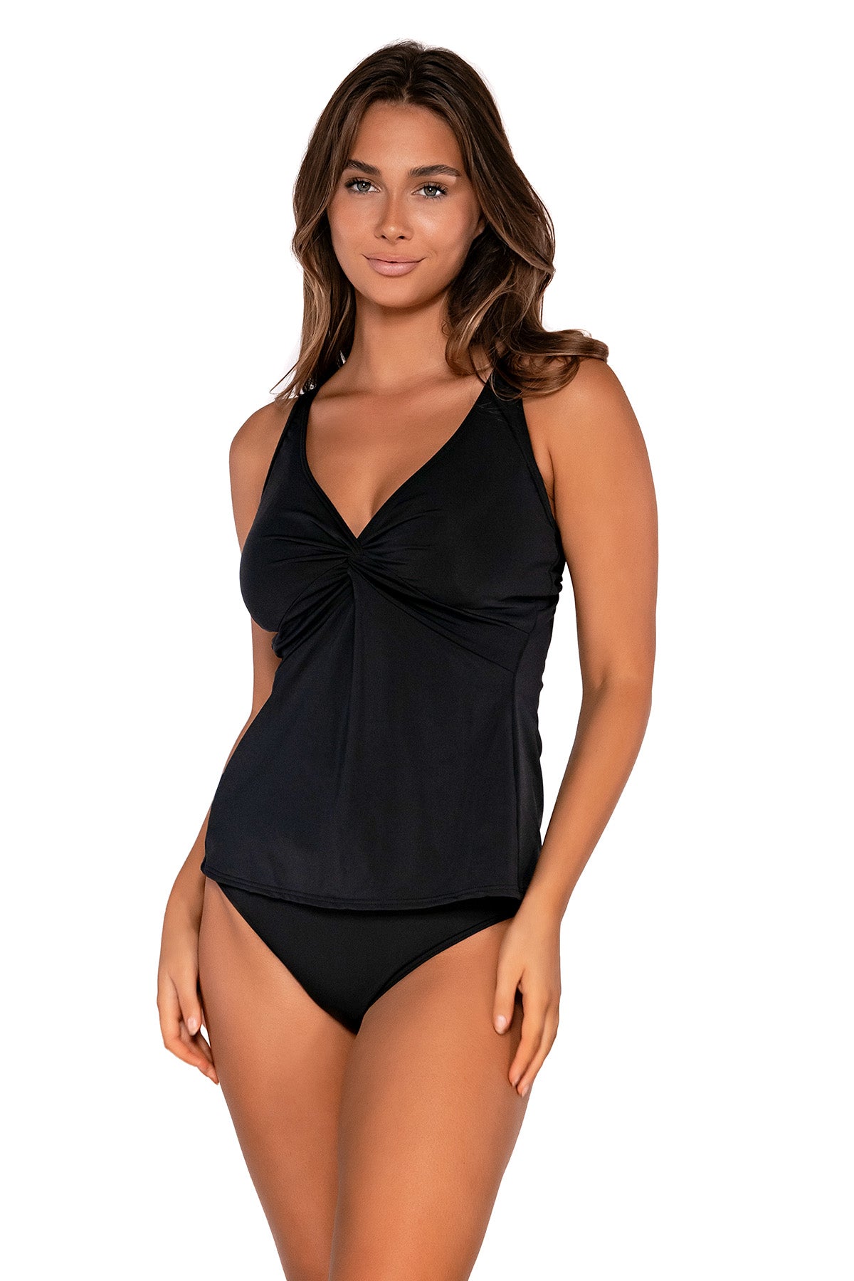 Sunsets Black Forever Tankini Top Cup Sizes C to DD