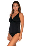 Sunsets Black Forever Tankini Top Cup Sizes E to H