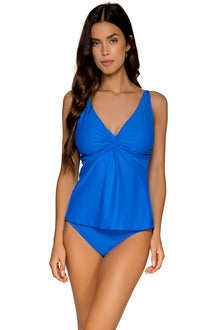  Sunsets Electric Blue Forever Tankini Top Cup Sizes C to DD