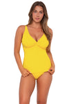 Sunsets Lemon Zest Sandbar Rib Forever Tankini Top Cup Sizes E to H